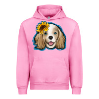 Fuchsia Pink cocker spaniel sunflower Urban Hoodie - Jasminsmagicworld