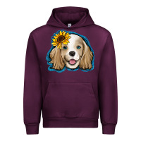 Mauve Wine cocker spaniel sunflower Urban Hoodie - Jasminsmagicworld