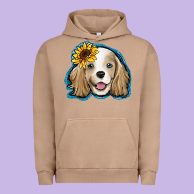 Cocker Spaniel Sunflower Urban Hoodie Designed By Jasminsmagicworld
