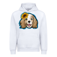 White cocker spaniel sunflower Urban Hoodie - Jasminsmagicworld