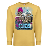 Antique Gold Winter tis the season skeleton Premium Sweatshirt - FaDigitalArtStudio