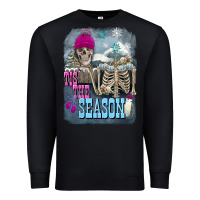 Black Winter tis the season skeleton Premium Sweatshirt - FaDigitalArtStudio