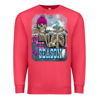 Cardinal Winter tis the season skeleton Premium Sweatshirt - FaDigitalArtStudio