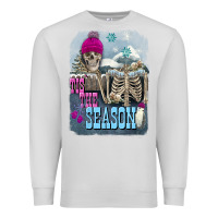 Dove Grey Winter tis the season skeleton Premium Sweatshirt - FaDigitalArtStudio