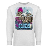 Oatmeal Heather Winter tis the season skeleton Premium Sweatshirt - FaDigitalArtStudio
