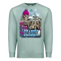 Seafoam Winter tis the season skeleton Premium Sweatshirt - FaDigitalArtStudio