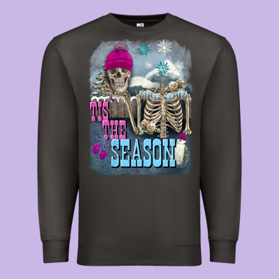 Winter Tis The Season Skeleton Premium Sweatshirt Designed By Fadigitalartstudio