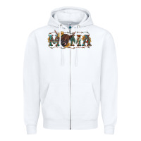 White Mama with highland cow Zipper Hoodie - RanaPortraitStore