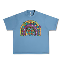 Pebble Blue autism awareness heart leopard rainbow Urban Heavy Tee - Artiststas
