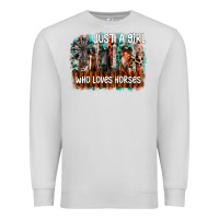 Dove Grey just a girl who loves horses Premium Sweatshirt - CowhideDigitalArt