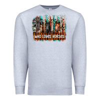 Heather Grey just a girl who loves horses Premium Sweatshirt - CowhideDigitalArt