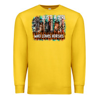 Lemon just a girl who loves horses Premium Sweatshirt - CowhideDigitalArt