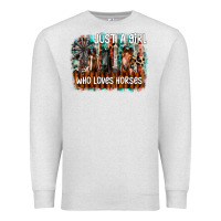 Oatmeal Heather just a girl who loves horses Premium Sweatshirt - CowhideDigitalArt