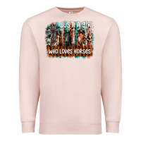 Pale Pink just a girl who loves horses Premium Sweatshirt - CowhideDigitalArt