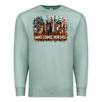 Seafoam just a girl who loves horses Premium Sweatshirt - CowhideDigitalArt