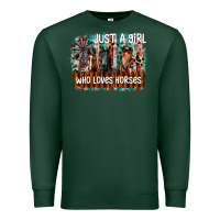 Sports Green just a girl who loves horses Premium Sweatshirt - CowhideDigitalArt