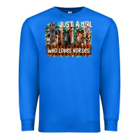 True Royal just a girl who loves horses Premium Sweatshirt - CowhideDigitalArt