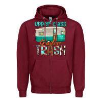 Burgundy upper class trailer trash Zipper Hoodie - texasbilliewilder