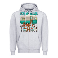 Heather Grey upper class trailer trash Zipper Hoodie - texasbilliewilder