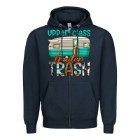 Navy upper class trailer trash Zipper Hoodie - texasbilliewilder