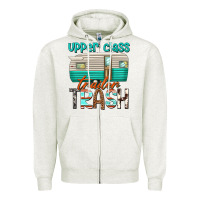 Oatmeal Heather upper class trailer trash Zipper Hoodie - texasbilliewilder
