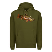 Army Green brown trout Premium Hoodie - LillyAllenDesigns
