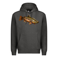 Charcoal Heather brown trout Premium Hoodie - LillyAllenDesigns