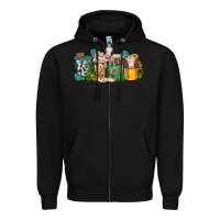Black western cow coffee cup Zipper Hoodie - texasbilliewilder
