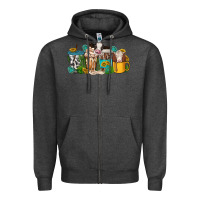 Charcoal Heather western cow coffee cup Zipper Hoodie - texasbilliewilder