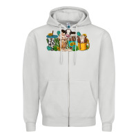 Dove Grey western cow coffee cup Zipper Hoodie - texasbilliewilder