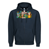 Navy western cow coffee cup Zipper Hoodie - texasbilliewilder