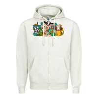 Oatmeal Heather western cow coffee cup Zipper Hoodie - texasbilliewilder