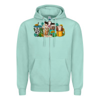 Seafoam western cow coffee cup Zipper Hoodie - texasbilliewilder