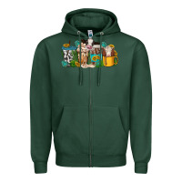 Sports Green western cow coffee cup Zipper Hoodie - texasbilliewilder