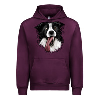 Mauve Wine Border Collie Urban Hoodie - Jasminsmagicworld