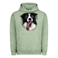 Pigment Oil Green Border Collie Urban Hoodie - Jasminsmagicworld