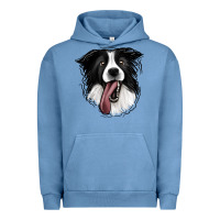 Pigment Pebble Blue Border Collie Urban Hoodie - Jasminsmagicworld