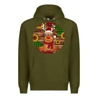 Army Green Cute reindeer Christmas Premium Hoodie - Jasminsmagicworld