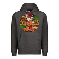Charcoal Heather Cute reindeer Christmas Premium Hoodie - Jasminsmagicworld