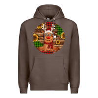 Coffee Cute reindeer Christmas Premium Hoodie - Jasminsmagicworld