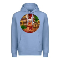 Colony Blue Cute reindeer Christmas Premium Hoodie - Jasminsmagicworld
