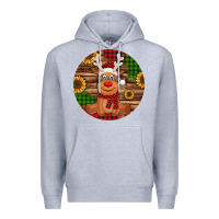 Heather Grey Cute reindeer Christmas Premium Hoodie - Jasminsmagicworld