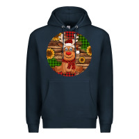 Navy Cute reindeer Christmas Premium Hoodie - Jasminsmagicworld