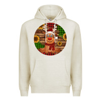 Oatmeal Heather Cute reindeer Christmas Premium Hoodie - Jasminsmagicworld