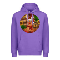 Purple Cute reindeer Christmas Premium Hoodie - Jasminsmagicworld