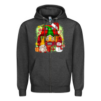 Charcoal Heather christmas gnome truck Zipper Hoodie - Zillion Design Studio