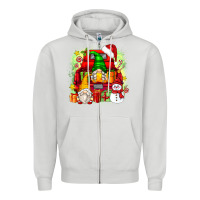 Dove Grey christmas gnome truck Zipper Hoodie - Zillion Design Studio