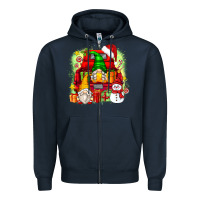 Navy christmas gnome truck Zipper Hoodie - Zillion Design Studio