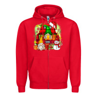 Red christmas gnome truck Zipper Hoodie - Zillion Design Studio