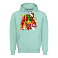 Seafoam christmas gnome truck Zipper Hoodie - Zillion Design Studio
